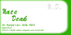 mate deak business card