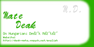 mate deak business card
